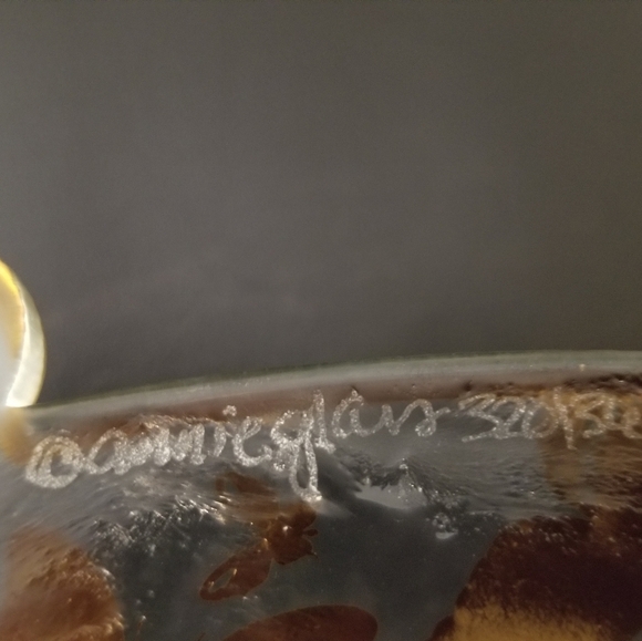 Annie Glass Signed Butterfly Chip & Dip Tray - Picture 3 of 7